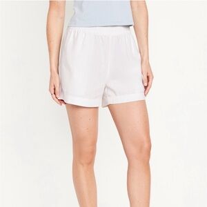 Old Navy White Pull-On Linen Shorts